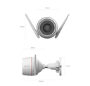 Cámara de Vigilancia Ezviz H3C 2K, Exteriores, 3 MP, WiFi 2.4GHz, 2304 × 1296, CMOS de Escaneo Progresivo de 1/2.7", MicroSD, Visión Nocturna a Color, Detección de Movimiento, Audio bidireccional, IP67