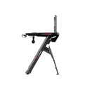 Mesa Gamer Havit HV-GD903 - Diseño de trípode de aluminio, escritorio estándar E-sports de 140 cm, diseño de doble agujero en línea de 4, tiene regleta, gancho para auriculares, soporte para vasos de agua y configuración, color negro. HV-GD906