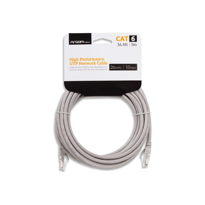 Cable de red UTP, Argom, ARG-CB-1554, CAT6, 26AWG, 16.4 Pies/5 Mts