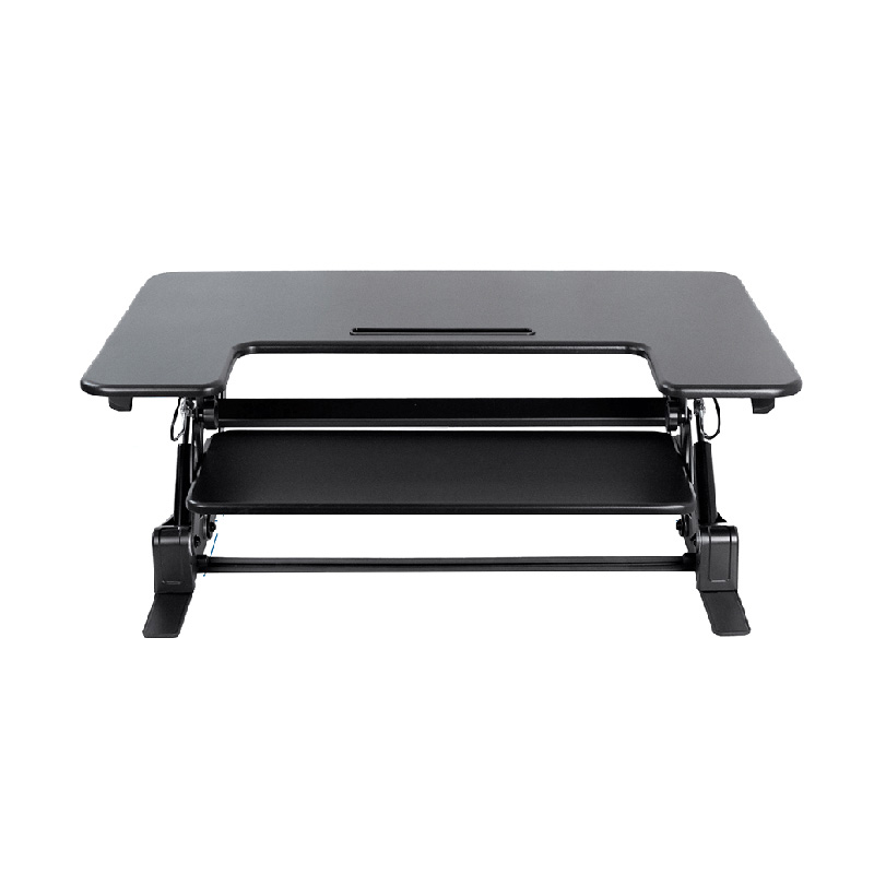 Mesa VIVO DESK-V000V - Convertidor de escritorio para trabajar de pie o sentado, ergonómico, superficie hasta 36", soporta hasta 33lbs, ajuste de altura desde 6.5" hasta 17", color negro.