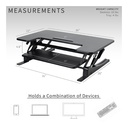 Mesa VIVO DESK-V000V - Convertidor de escritorio para trabajar de pie o sentado, ergonómico, superficie hasta 36", soporta hasta 33lbs, ajuste de altura desde 6.5" hasta 17", color negro.