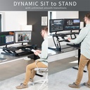 Mesa VIVO DESK-V000V - Convertidor de escritorio para trabajar de pie o sentado, ergonómico, superficie hasta 36", soporta hasta 33lbs, ajuste de altura desde 6.5" hasta 17", color negro.