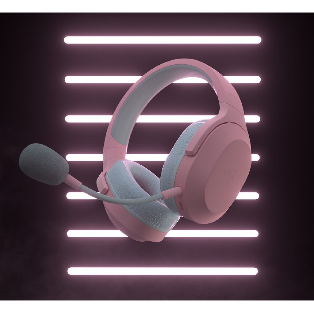 Auricular Razer Barracuda X - Audífono con micrófono inálambrico para gamer, cancelación de ruido, micrófono cardioide extraible, 2,4GHz, 3.5mm, usb tipo-C, PlayStation, Nintendo Switch, Android, color rosado. RZ04-03800300-R3M1