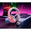 Auricular Razer Barracuda X - Audífono con micrófono inálambrico para gamer, cancelación de ruido, micrófono cardioide extraible, 2,4GHz, 3.5mm, usb tipo-C, PlayStation, Nintendo Switch, Android, color rosado. RZ04-03800300-R3M1