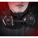 Auricular ADATA XPG Emix H20 - Audífono alámbrico con micrófono para gamer, iluminación rgb, sonido envolvente 7.1, conector usb, color negro/rojo. EMIX H20