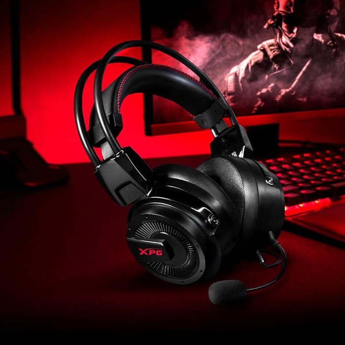 Auricular ADATA XPG PRECOG ANALOG - Audífono alámbrico con micrófono para gamer, sonido envolvente, conector 3.5mm, color negro.