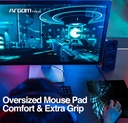 Mousepad Argom Combat - Resistente, tejido sintético, antideslizante, color negro/azul.
