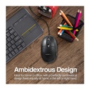 Mouse Argom - Ratón óptico, ergonómico, 800 dpi, 3 botones, usb, color negro.
