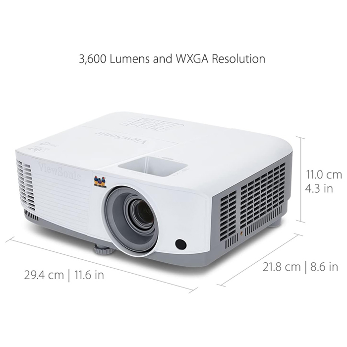 Viewsonic PA503W - 3600 Lumens, Resolución WXGA (1280x800), 22000:1, Lámpara Hasta 15000 Horas, HDMI, VGA, RS232, PA503W.