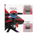 Silla para Gamers Havit GC932 - Reposacabezas Ajustable, Almohadillas Lumbares, reposabrazos, Negro/Rojo GC932-BKR