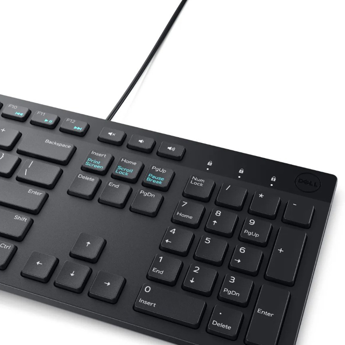 Combo Teclado y Raton Dell alámbricos KM300C-LTN, Español, color negro.