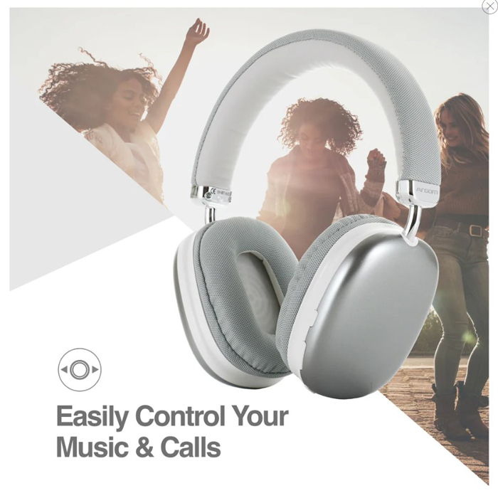 Auricular Argom ARG-HS-2553WT Ultimate Sound BT Live - Audífonos con micrófono, inalámbrico, Bluetooth, color Blanco.