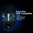 Teclado Argom - Combo de teclado y ratón óptico gaming, iluminación arcoiris, 800 DPI, Negro ARG-KB-2051BK