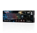 Teclado Argom - Combo de teclado y ratón óptico gaming, iluminación arcoiris, 800 DPI, Negro ARG-KB-2051BK