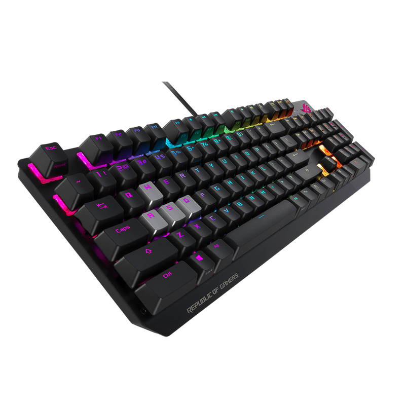 Teclado ASUS ROG Strix Scope RX - Teclado mecánico para gamers, switch ROG RX RED Optical, anti-fantasma, rgb, IP56, usb, inglés, color negro. XA05 ROG STRIX SCOPE