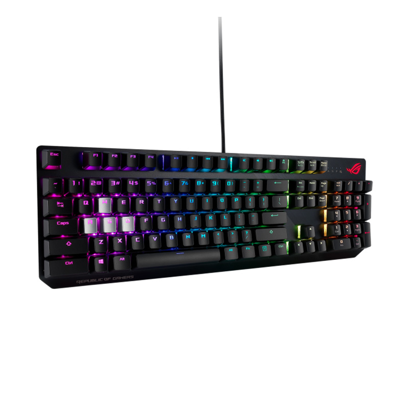 Teclado ASUS ROG Strix Scope RX - Teclado mecánico para gamers, switch ROG RX RED Optical, anti-fantasma, rgb, IP56, usb, inglés, color negro. XA05 ROG STRIX SCOPE