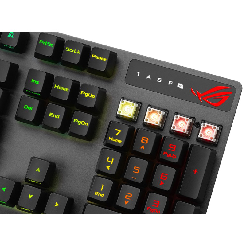 Teclado ASUS ROG Strix Scope RX - Teclado mecánico para gamers, switch ROG RX RED Optical, anti-fantasma, rgb, IP56, usb, inglés, color negro. XA05 ROG STRIX SCOPE