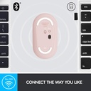 Mouse Logitech Pebble M350 - Ratón óptico inalámbrico, 1000 dpi, 3 botones, compatible con unifying, bluetooth/2.4Ghz, color rosado. 910-005769