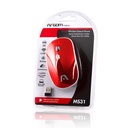 Mouse Argom - Ratón óptico, inalámbrico, ergonómico, 2.4 Ghz, 800/1200/1600 dpi, 4 botones, color rojo/negro. ARG-MS-0031RD