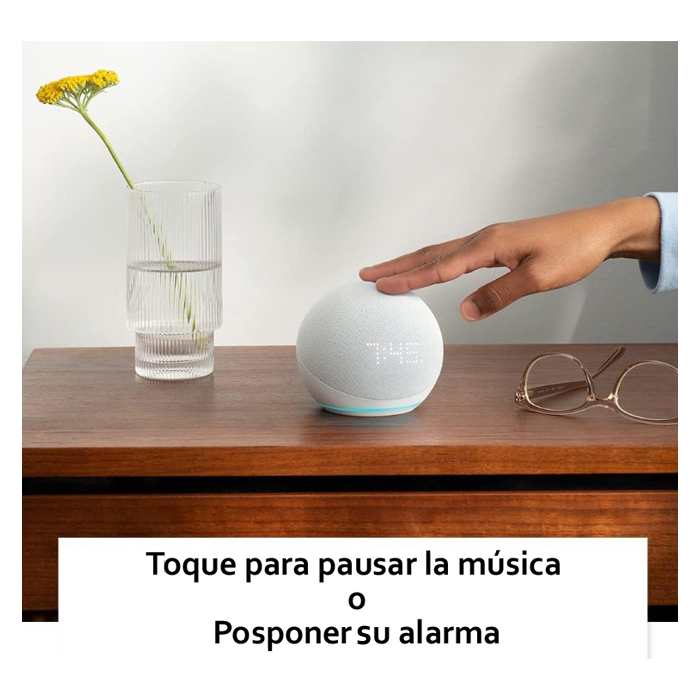 Smarthome Amazon Echo Dot - Altavoz inteligente con asistente Alexa integrado, pantalla led con reloj, Wi-Fi 802.11ac (2,4 GHz/5 GHz), bluetooth, color nube azul.