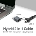 HUB Argom ARG-UB-0190 Tipo C/USB 3.0 2 en 1 de One Axess con 4 puertos USB 3.0, Velocidad de transferencia de datos de 5 Gbps. ARG-UB-0190
