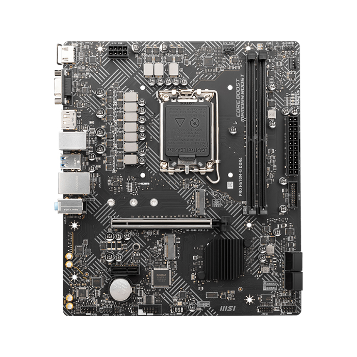 Tarjeta Madre Intel MSI PRO H610M-G - LGA1700, Intel H610, Micro-ATX, 2x DDR4 hasta 64GB, PCI-Express 4.0 x16, HDMI, VGA, DisplayPort, USB. PRO H610M-G DDR4
