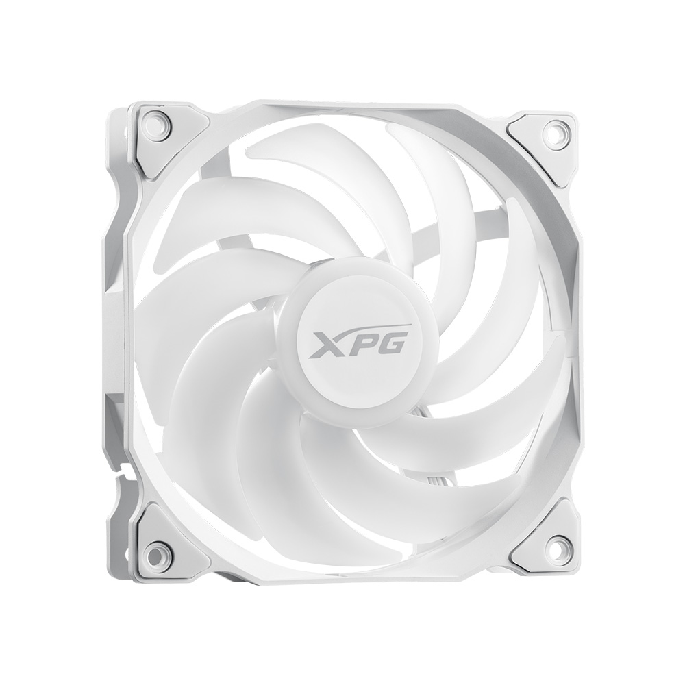 Abanico XPG Vento 120 ARGB - Para gabinete, caja 120mm, hasta 1200 RPM, conector 3 pines, 21dBA, color blanco. VENTO120ARGB-WHCWW