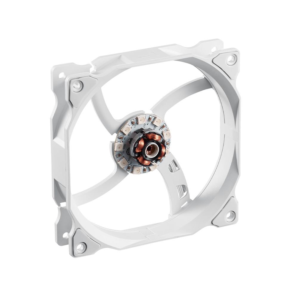 Abanico XPG Vento 120 ARGB - Para gabinete, caja 120mm, hasta 1200 RPM, conector 3 pines, 21dBA, color blanco. VENTO120ARGB-WHCWW