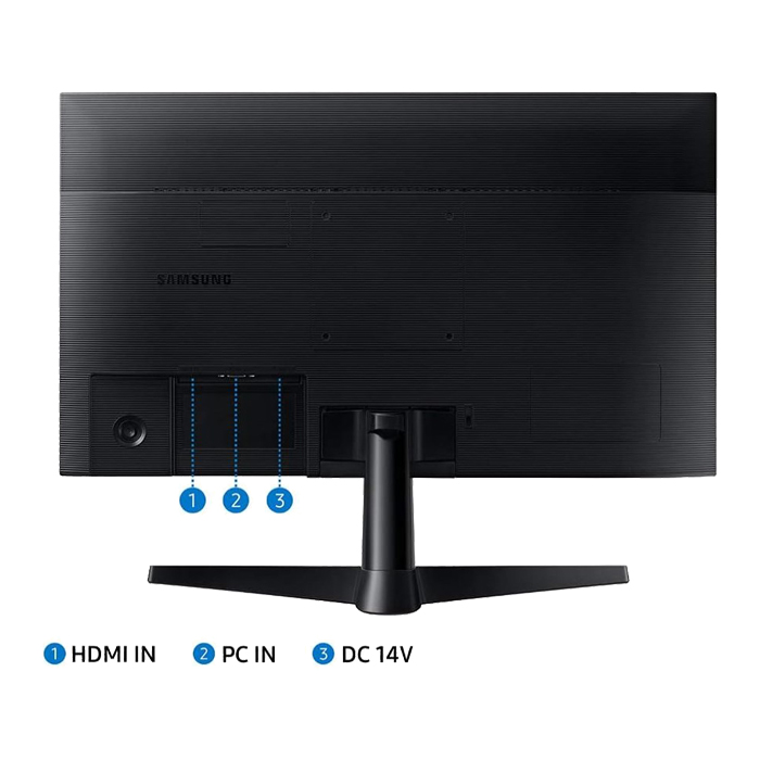 Monitor Samsung LF24T350FHNXZA - Pantalla 24" IPS, resolución 1920X1080, 250cd/m2, AMD freesync, 75Hz, 5ms, 16:9, 1000:1, vga, hdmi, color negro.