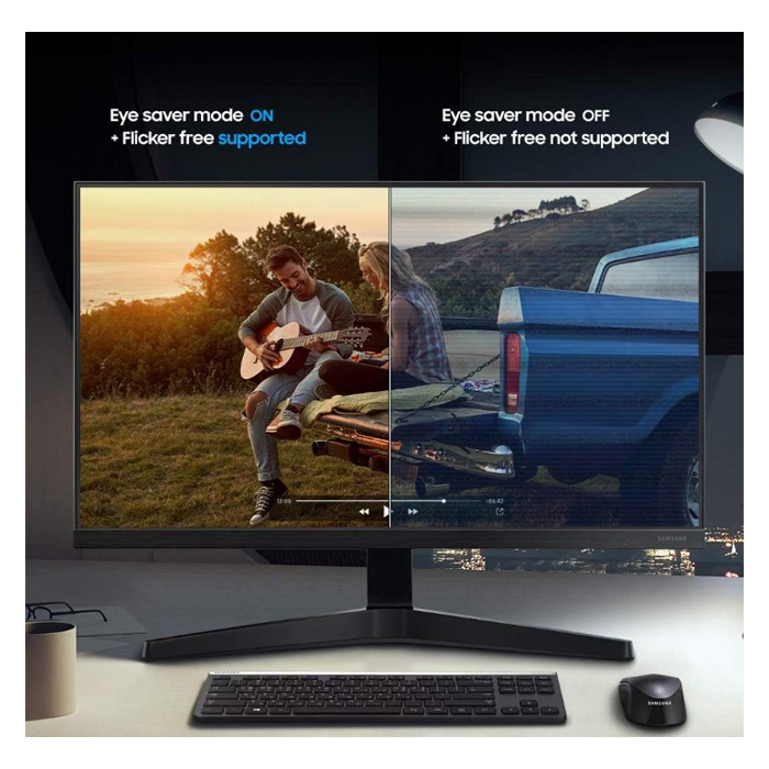 Monitor Samsung LF24T350FHNXZA - Pantalla 24" IPS, resolución 1920X1080, 250cd/m2, AMD freesync, 75Hz, 5ms, 16:9, 1000:1, vga, hdmi, color negro.