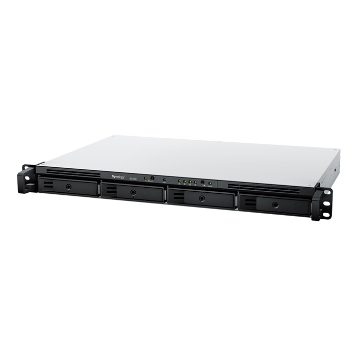 DiskStation NAS Synology RS422+ - De 4 bahia para Rack 1U, AMD Ryzen R1600 a 2.6GHz, 2GB DDR4, RAID, 2 x Gigabit (RJ-45), 2x USB 3.0.