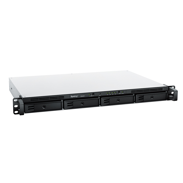 DiskStation NAS Synology RS422+ - De 4 bahia para Rack 1U, AMD Ryzen R1600 a 2.6GHz, 2GB DDR4, RAID, 2 x Gigabit (RJ-45), 2x USB 3.0.