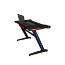 Mesa Gamer RGB Havit HV-GD905 - Diseño de trípode de aluminio, escritorio estándar E-sports de 120 cm, diseño de doble agujero en línea de 4, gancho para auriculares, soporte para vasos de agua, color negro. HV-GD905
