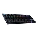 Teclado Logitech G915 TKL - Teclado Mecánico Inalámbrico para Gamers, RGB LightSync, USB/Bluetooth, Inglés, Negro 920-009495