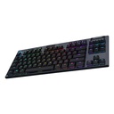 Teclado Logitech G915 TKL - Teclado Mecánico Inalámbrico para Gamers, RGB LightSync, USB/Bluetooth, Inglés, Negro 920-009495