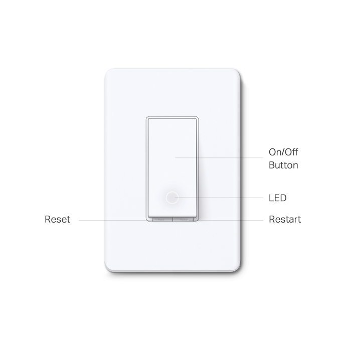 TP-Link Interruptor de 1 Toma luz inteligente, control de voz con Siri, Alexa y Google Assistant, Certificado UL, Temporizador y horario, Instalación guiada fácil, Requiere cable neutro, color: Blanco Tapo S505