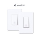 TP-Link Interruptor de 1 Toma luz inteligente x2, control de voz con Siri, Alexa y Google Home | Certificado UL | Temporizador y horario | Instalación guiada fácil | Requiere cable neutro, color: Blanco S5052pc