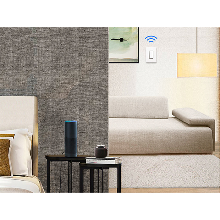 Smarthome TP-Link HS200 - Interruptor de luz inteligente, WiFi, 802.11n/g/b, 2.4GHz, 100-120V, controle por celular mediante app Kasa, compatible con Alexa