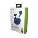 Auricular Klip ZoundBuds, audífonos con micrófono inalámbrico, Bluetooth® V5.1, omnidireccional, IPX4 resistente al agua, color azul. KTE-250BL