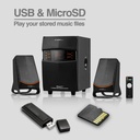 Bocinas Argom ARG-SP-3540BK, SoundBass 40, inalambrico 2.1, 40 Watts, Bluetooth, FM, Audio 3.5, RCA, Color negro.