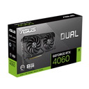 Tarjeta de video Asus DUAL-RTX4060-O8G-EVO - Nvidia GeForce RTX 4060, capacidad de 8GB GDDR6, 128-bit, PCI-E 4.0, 3x displayPort, 1x HDMI, 2x abanicos
