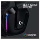 Auricular Logitech G733 LightSpeed RGB Wireless - Audífono con micrófono para gamer, inalámbrico, dts, compatible con PC/MAC/PS4, color negro.