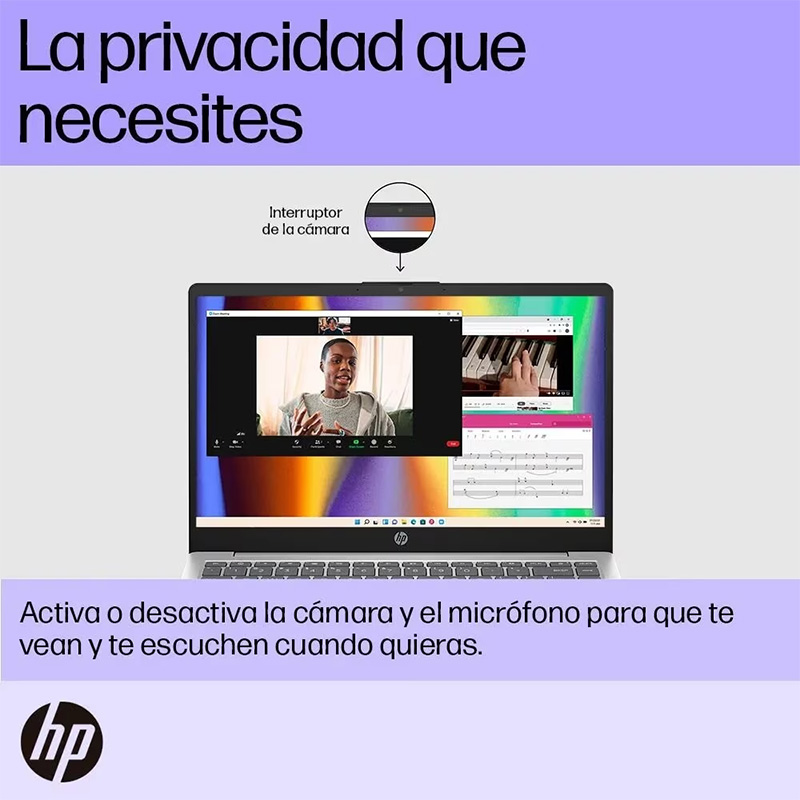 Laptop HP 14-ep1000la - Pantalla FHD(1920X1080) IPS 14", Intel® Core™ Ultra 5 125H, 16GB DDR5(8GBX2) 5600MT/s, 512 GB PCIe® NVMe™ M.2, Webcam, Wifi, Bluetooth, Windows 11 Home Español, Color Plateado. A38S0LA#ABM