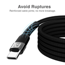 Cable Argom ARG-CB-0049BK Tipo-C a Tipo-C M/M - 6pies (1.8M), para celulares, tablet, laptops, 100W, transferencia hasta 480 Mbps, Nailon Trenzado
