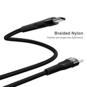 Cable Argom ARG-CB-0049BK Tipo-C a Tipo-C M/M - 6pies (1.8M), para celulares, tablet, laptops, 100W, transferencia hasta 480 Mbps, Nailon Trenzado