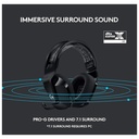 Auricular Logitech G733 LightSpeed RGB Wireless - Audífono con micrófono para gamer, inalámbrico, dts, compatible con PC/MAC/PS4, color negro.