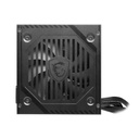 Fuente de poder MSI MAG A600DN - Potencia de 600W, 24 pines ATX, 2x conector 6+2 PCI-E y 5x SATA, abanico 120mm, 80 plus standart.