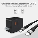 Argom ARG-AC-0298BK Adaptador de Viaje Universal Argom ARG-AC-0298BK, Puerto USB QC3.0 de 18 W, Puerto PD tipo C 20W, Negro ARG-AC-0298BK