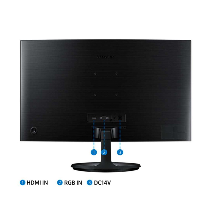 Monitor Curvo Samsung LC27F390FHNXGO - Pantalla 27" LED FHD, resolución 1920 x 1080, mega contraste, 250cd/m2, 4ms, HDMI, D-Sub (vga), color negro.