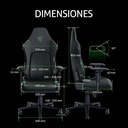 Silla para Gamers Razer Iskur V2 - Reposabrazo Ajustable 4D, Reposacabeza, Arcos Lumbares Integrados, Reclinación ajustable de 152º, Color: Negro/Verde. RZ38-04900100-R3U1